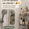 Un miroir élégant dans une salle de bain moderne, ajoutant lumière et style