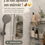 Un miroir élégant dans une salle de bain moderne, ajoutant lumière et style