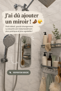 Un miroir élégant dans une salle de bain moderne, ajoutant lumière et style