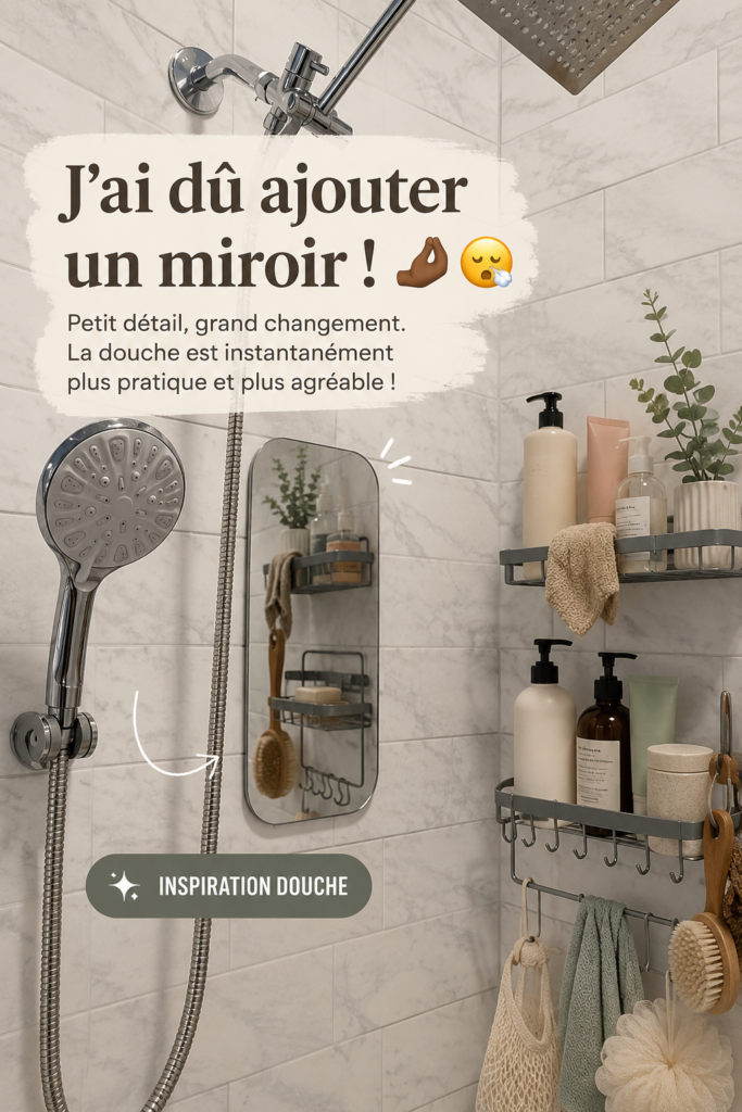 Un miroir élégant dans une salle de bain moderne, ajoutant lumière et style