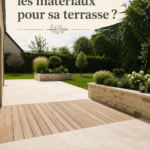 Exemple de terrasse avec des matériaux modernes et chaleureux