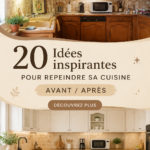 Une cuisine avant/après, montrant une transformation éblouissante avec des couleurs modernes et un aménagement fonctionnel.