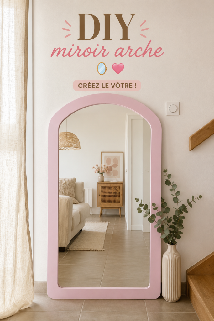 Miroir arche décoratif fait main suspendu au mur