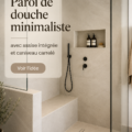 Salle de bain moderne avec douche minimaliste et siège intégré