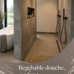 Douche moderne avec un design contemporain dans une salle de bains élégante.