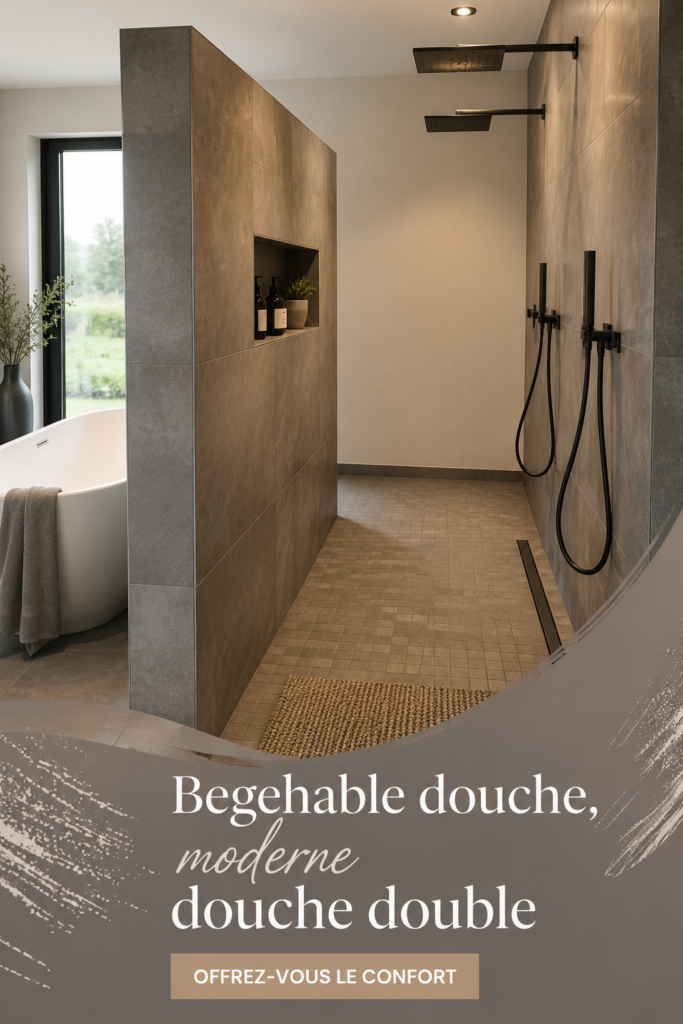Douche moderne avec un design contemporain dans une salle de bains élégante.