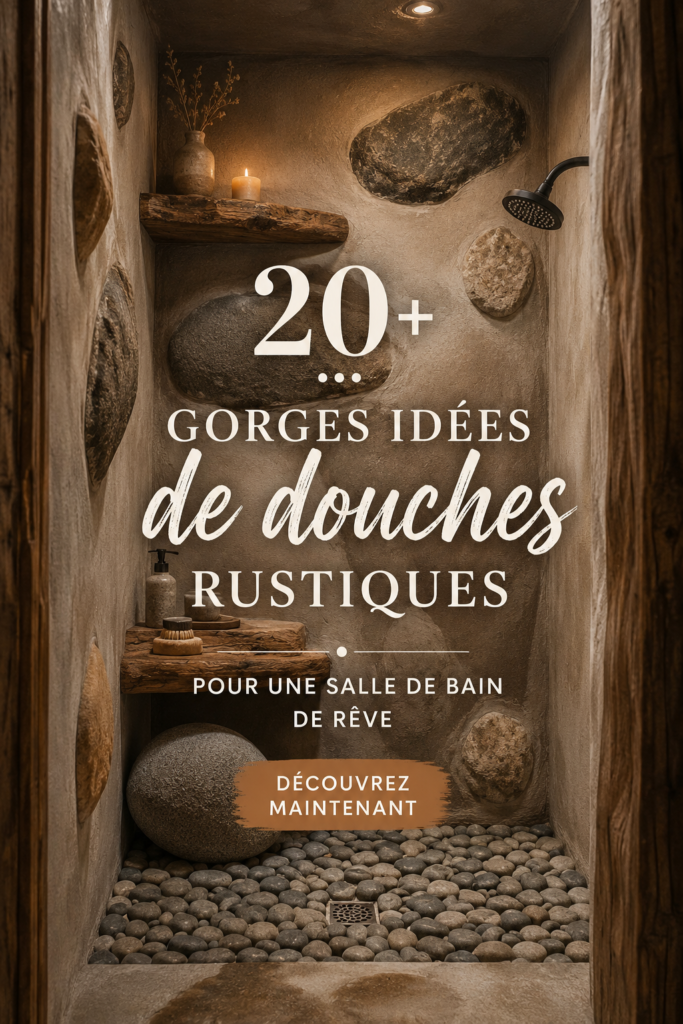Exemple d'une douche à l'italienne rustique avec des finitions en bois