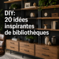 Bibliothèque DIY moderne dans un salon chaleureux