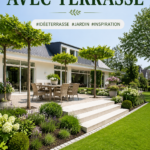 Idée de jardin arrière avec terrasse aménagée