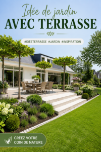 Idée de jardin arrière avec terrasse aménagée