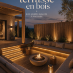 Une jolie terrasse en bois aménagée avec des chaises et des plantes