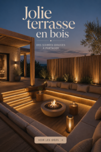 Une jolie terrasse en bois aménagée avec des chaises et des plantes