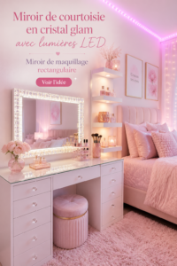 Miroir de courtoisie élégant avec lumières LED, idéal pour le maquillage