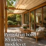 Une belle pergola en bois dans un jardin verdoyant