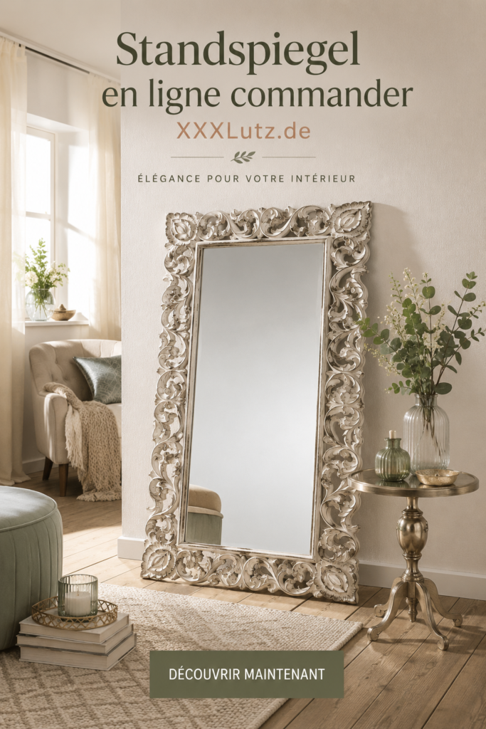 Miroir sur pied élégant dans un intérieur lumineux