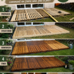Une belle terrasse en palette aménagée dans un jardin accueillant.