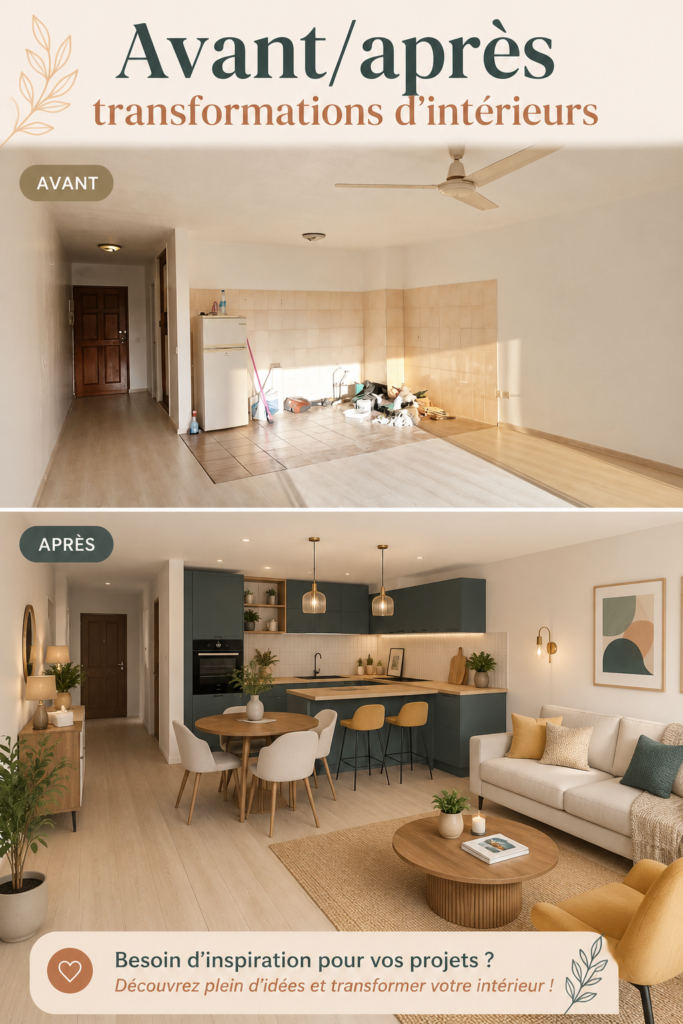Transformation d'un intérieur avant et après rénovations stylées