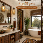 Un intérieur décoré avec des éléments afro-bohème chaleureux et colorés.
