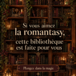 Une bibliothèque romantique avec des ouvrages variés et une décoration douce.