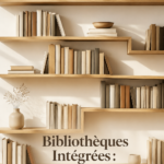 Bibliothèque intégrée moderne et élégante dans un salon contemporain