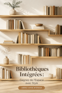 Bibliothèque intégrée moderne et élégante dans un salon contemporain