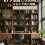 Bureau à domicile avec une belle bibliothèque intégrée, créez un espace de travail inspirant.