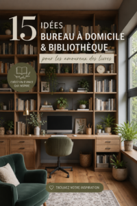 Bureau à domicile avec une belle bibliothèque intégrée, créez un espace de travail inspirant.