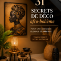 Intérieur chic avec éléments de décoration afro-hémienne et couleurs chaleureuses