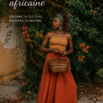 Intérieur avec une décoration inspirée de l'Afrique, mettant en avant des couleurs vibrantes et des motifs traditionnels.