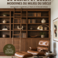 Un intérieur moderne inspiré du style mid-century avec des meubles en bois et des accessoires colorés.