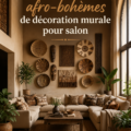 Décoration murale afro-héritage chaleureuse dans un salon moderne