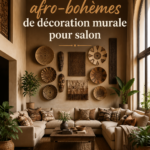 Décoration murale afro-héritage chaleureuse dans un salon moderne