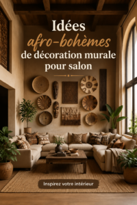 Décoration murale afro-héritage chaleureuse dans un salon moderne