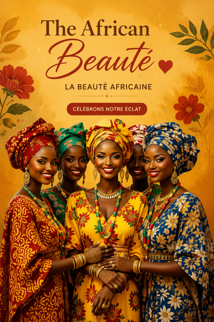 Femme utilisant des produits de beauté africains dans un cadre naturel
