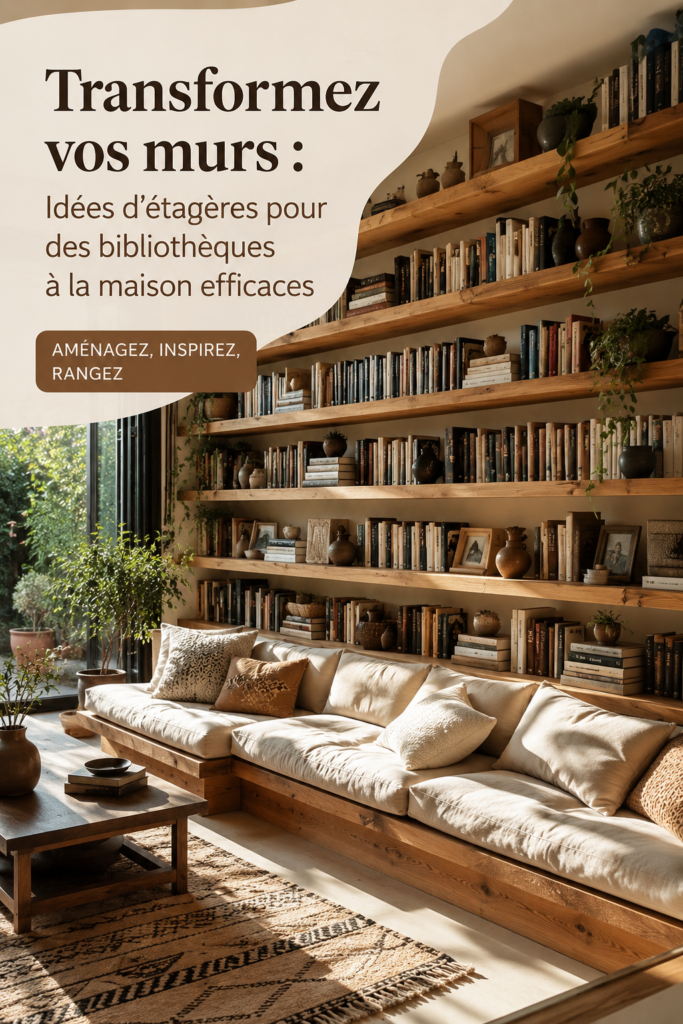 Bibliothèque moderne avec des étagères élégantes et bien organisées