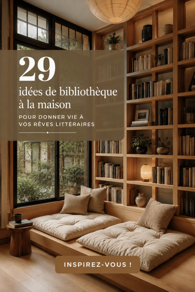 Une belle bibliothèque à domicile avec des livres et une décoration chaleureuse.