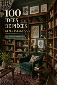 Chambre éclectique avec des couleurs et des meubles variés, créant une ambiance chaleureuse.
