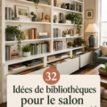 Un salon moderne avec des étagères élégamment décorées