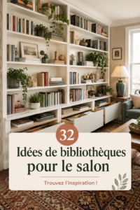 Un salon moderne avec des étagères élégamment décorées