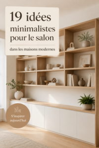 Salon minimaliste moderne avec des couleurs apaisantes et des meubles en bois