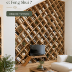 Un intérieur lumineux et zen avec des éléments de décoration Feng Shui.