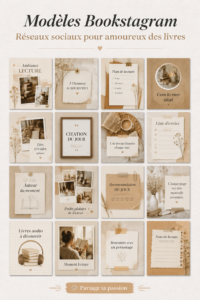 Modèles Bookstagram attrayants créés avec Canva