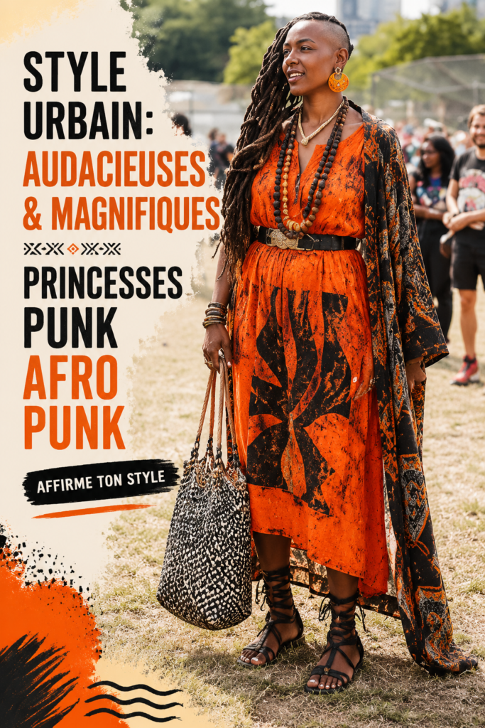 Affiche du festival AFROPUNK présentant des looks punk audacieux