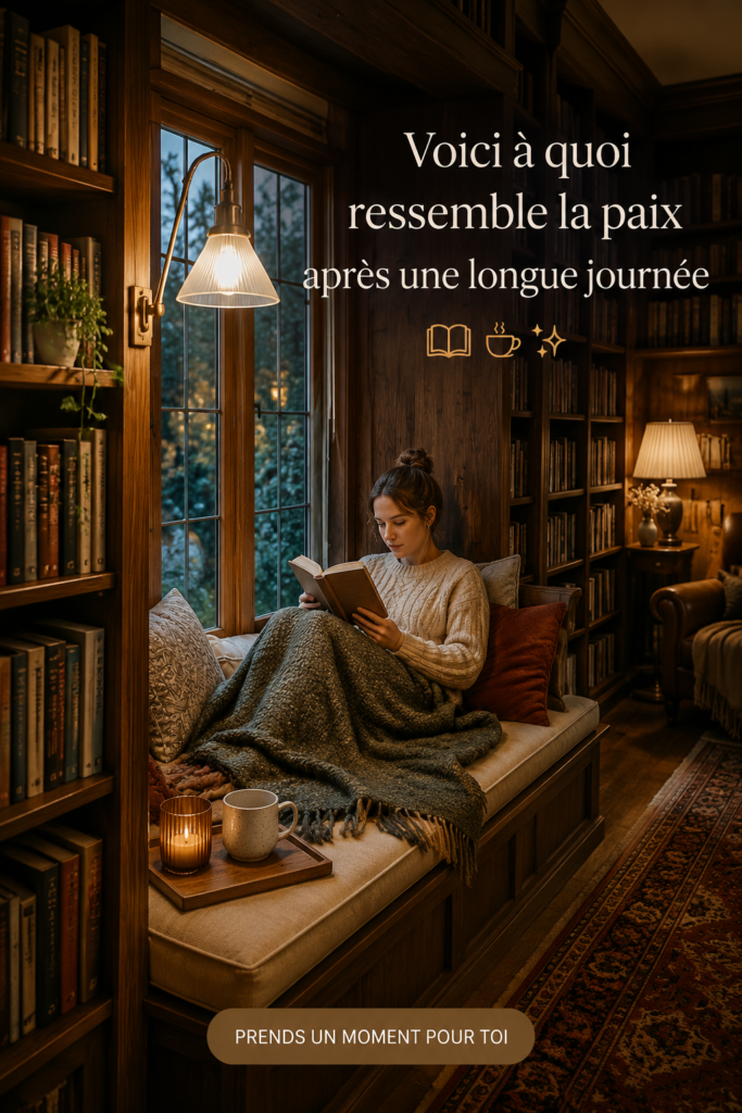 Femme appréciant un moment de sérénité avec une tasse de thé dans un coin tranquille