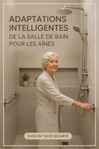 Salle de bain adaptée pour seniors avec équipements de sécurité