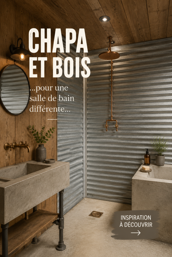 Salle de bain moderne avec des éléments en bois et une ambiance chaleureuse.