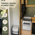 Aménagement intérieur d'un VW Crafter avec douche et toilettes.