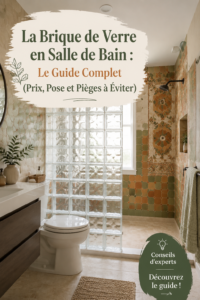 Salle de bain moderne avec des briques de verre apportant lumière et style.