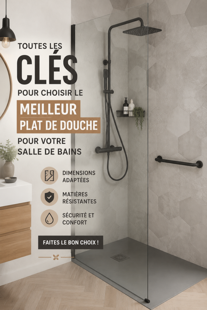 Un élégant bac à douche moderne installé dans une salle de bain lumineuse