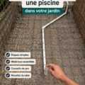 Image d'une piscine aménagée dans un jardin verdoyant, invitant à la détente.